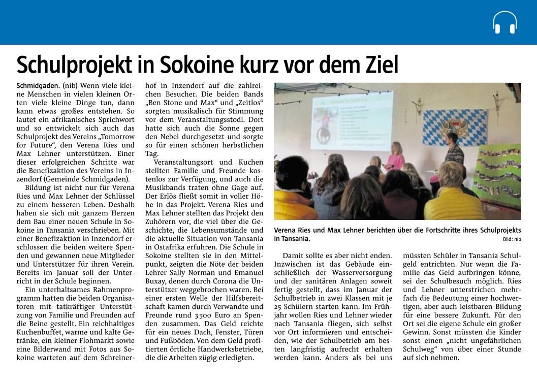 Soccer game newspaper